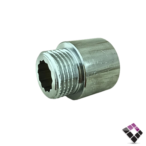 جلبة ذكر نحاس مطلي كروم ثقيل جنرال GENERAL Fittings ايطالي مقاس 1/2"×20 ملم