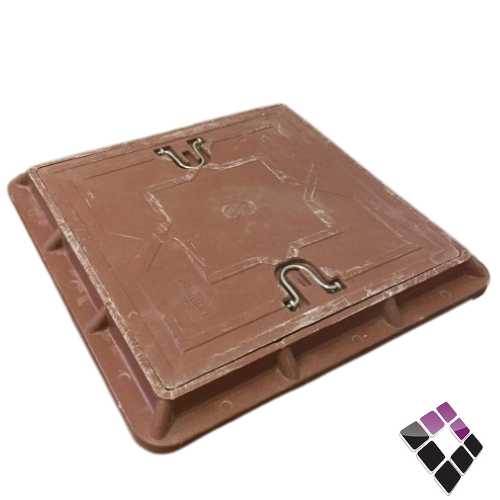 غطاء فيبر ثقيل بني مع شبك حماية Stawlin+NOOR صيني 50×50 من الداخل.