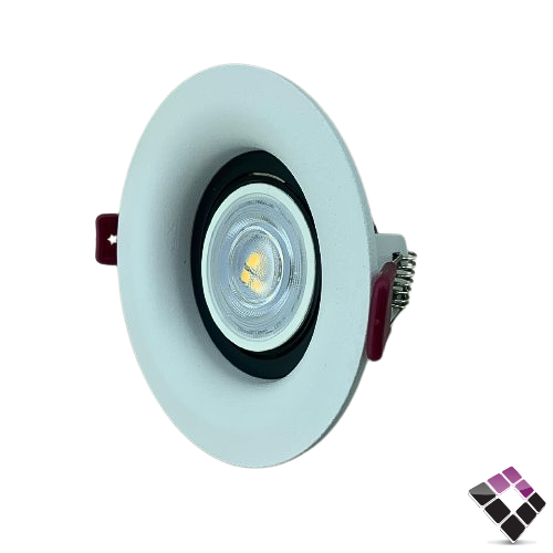 جرم سبوت مفرد مانع توهج المنيوم دائري HAINZO جرم خارجي أبيض عريض داخلي أسود لماع مقاس 3" رقم GH6022RD بدون لمبة