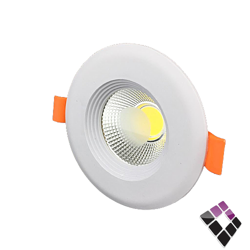 كشاف LED سبوت ثابت 7 سم MONTANA صيني جرم ابيض عريض عدسة COB إضاءة 4000K كريمي7W.