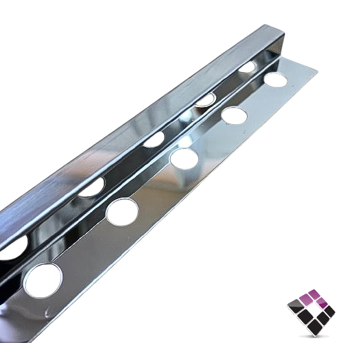 زاوية نهاية سيراميك المنيوم مربع DAR صيني لون كروم لامع مقاس 12 ملم كبير طول 2.45 متر رقم SS1250S