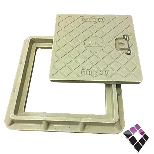 غطاء تفتيش فيبر ثقيل ABS صيني لون بيج المقاس مع الحلق 38*38