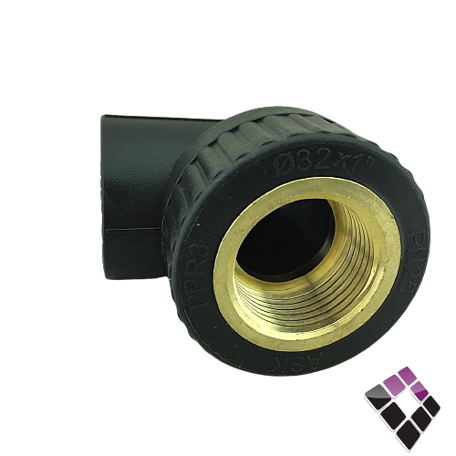 كوع  سن داخلى نحاس عسك سعودي  اسود 1×1" ***  ASK