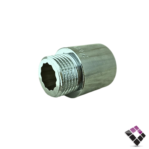 جلبة ذكر نحاس مطلي كروم ثقيل جنرال GENERAL Fittings ايطالي مقاس 1/2"×25 ملم
