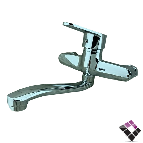 خلاط مجلى جداراتمتيك VITTORIA ايطالي موديل COSTA لون كروم رقبة عالية رقم 03-45