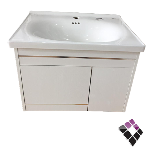 مغسلة دولاب خشب معالج plywood بليوود لون أبيض حوض خزف Orent Standard صيني 60CM + مراية LED رقم OS2310179