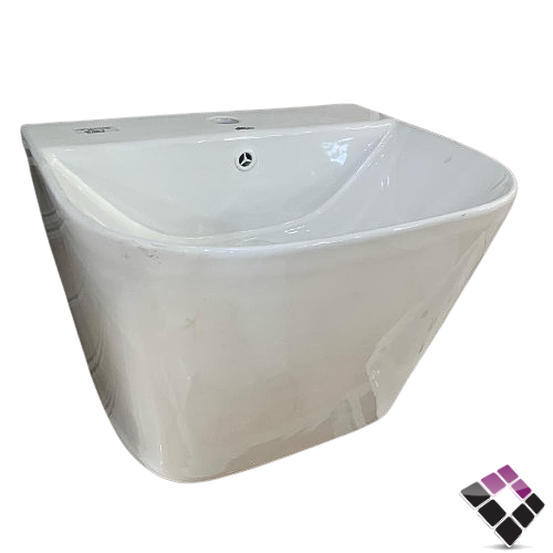 مغسلة خزف صينى ستامين STAMINA ابيض تعليق عمود قصير قطعة واحدة WB-030