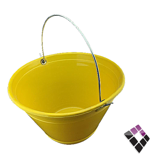 سطل بلاستيك مرن FORTE سعودي موديل ايطالي + مقابض بالطرف لون أصفر 8 لتر