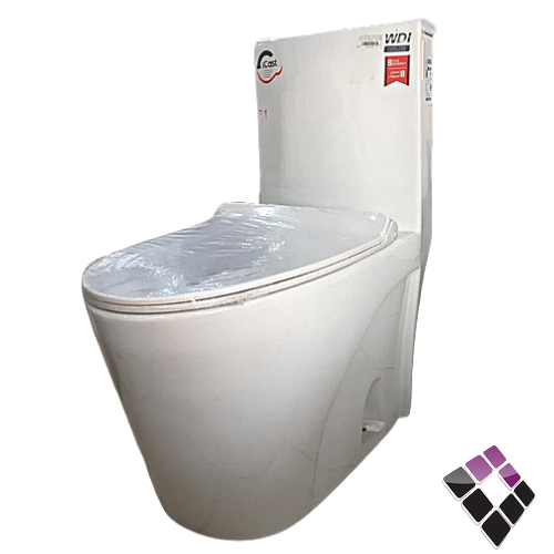 كرسى أفرنجى أرضي iCast صينى بيضاوي لون أبيض غطاء فايبر هيدروليك قاعدة كروم سهل الفك 18 سم رقم 831