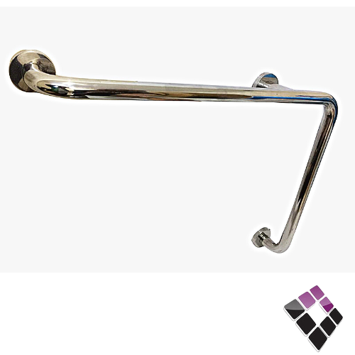 مقبض استل استيل SS304 مطلي كروم ثقيل موديل زاوية L متحرك لكبار السن وذوي الاحتياجات الخاصة STAMINA صيني رقم AC-3333-C..