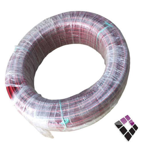 لي ماء مخطط احمر + أسود PVC سعودي طول 40 يارد مقاس 3/4"