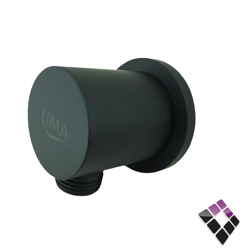 كوع مشبك شطاف للخلاط  الدفن المخفي ديكور دائري كبير LIMA صيني نحاس مطلي أسود رقم 008Y-BLACK