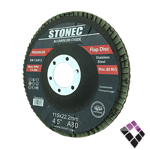 دسك صاروخ صنفرة حديد + خشب فلاب دسك  STONEC ستونيك صيني 4.5" نعومة A80 رقم 037-33