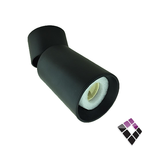 جرم سلندر المنيوم لطش خارجي مفرد متحرك لمبة GU10 نيو باور NEW POWER جرم أسود 7سم 2" رقم 107198