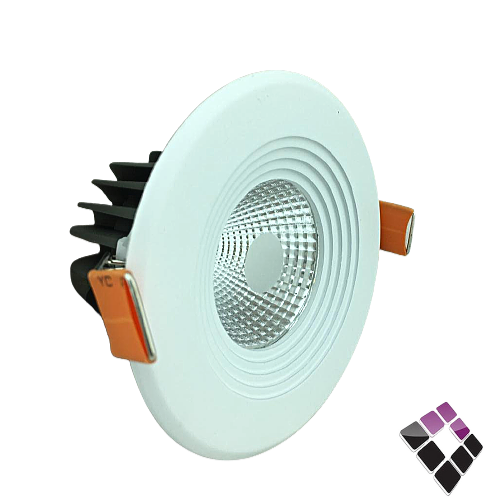 كشاف LED سبوت داخلي COB مزود بمبرد المنيوم NEW POWER  صيني جرم أبيض ثابت إضاءة 4000K كريمي 7سم 2"×7W***