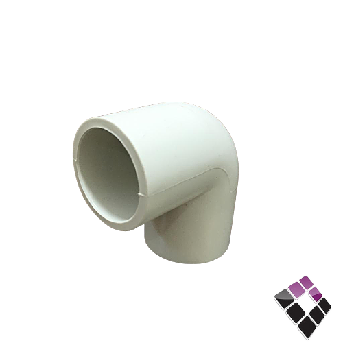 كوع زاوية بلاستيك أبيض ضغط 40 شانيل 3/4