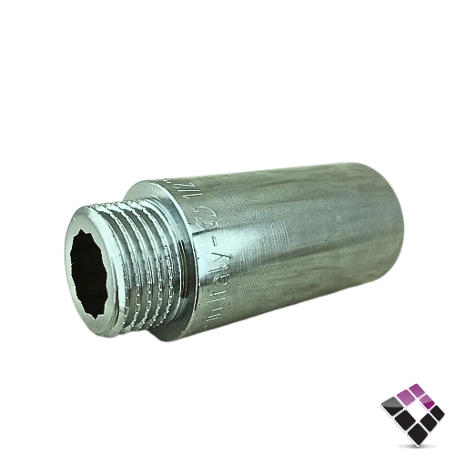 جلبة ذكر نحاس مطلي كروم ثقيل جنرال GENERAL Fittings ايطالي مقاس 1/2"×50 ملم
