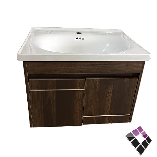 مغسلة دولاب خشب معالج plywood بليوود لون بني خشبي حوض خزف Orent Standard صيني 60CM + صيدلية + مراية رقم OS2310111