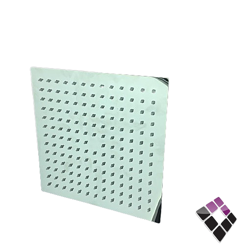 طاسة دش BRONZO صيني مربعة ستل استيل كروم + فتحات ربل رقم ST-30 مقاس 30*30...رقم الصنف (3722200)