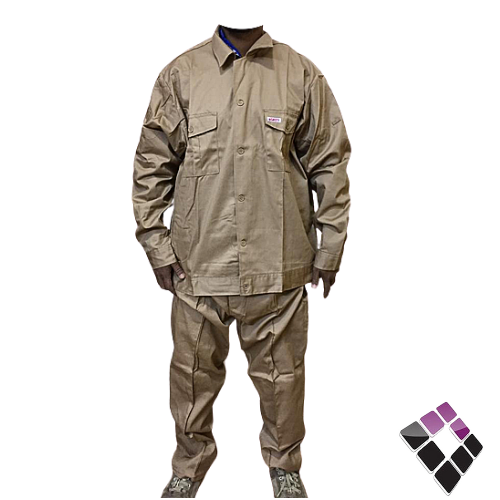 بدلة عمال كامل ثقيل قطعتين بيج غامق
