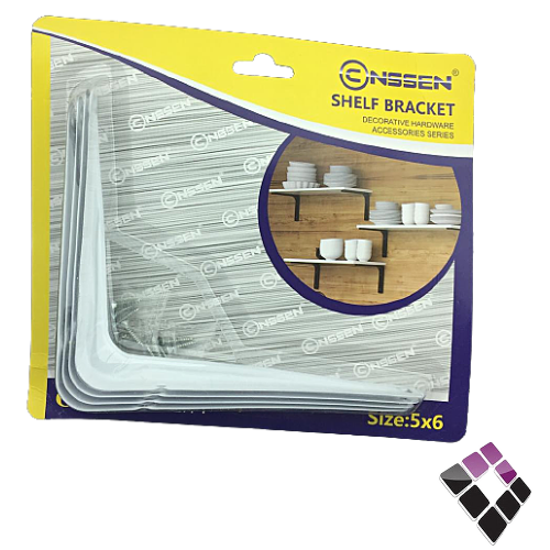 طقم زاوية رف NSSEN صيني لون أبيض عدد 4 حبة مقاس 6"×5".