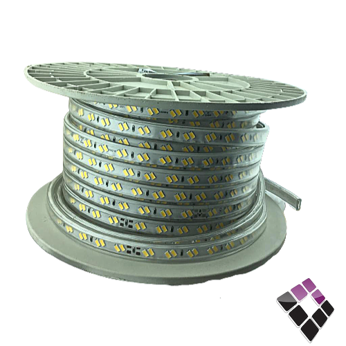 لي زينة LED اضاءة كريمي 4000K خطين 120 لمبة 9.5W بالمتر 10ملم مبطن NEW POWER .