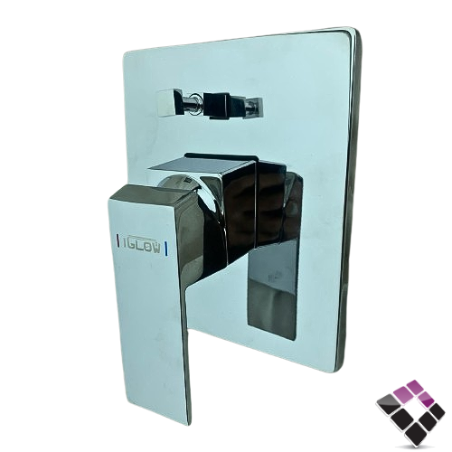 غطاء وجه + مسكة خلاط مخفي IGLOW صيني 2 خط مخرجين للماء لون كروم موديل مربع رقم GH-S01CR