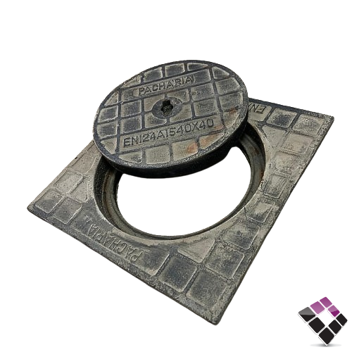 غطاء تفتيش زهر 40×40 وسط مدور وزن 11 كيلو 40×40