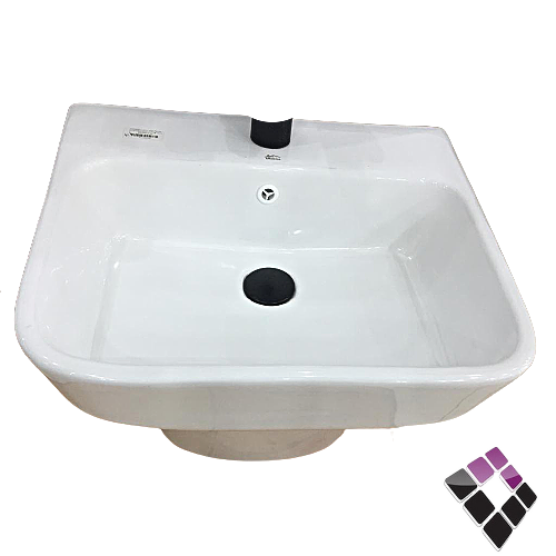 مغسلة معلقة ستامينا STAMINA صيني لون أبيض مربعة قطعة واحدة  رقم WB-045-W