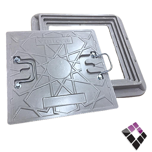 غطاء تفتيش فيبر ثقيل VINTORA صيني لون رمادي المقاس مع الحلق 50×50