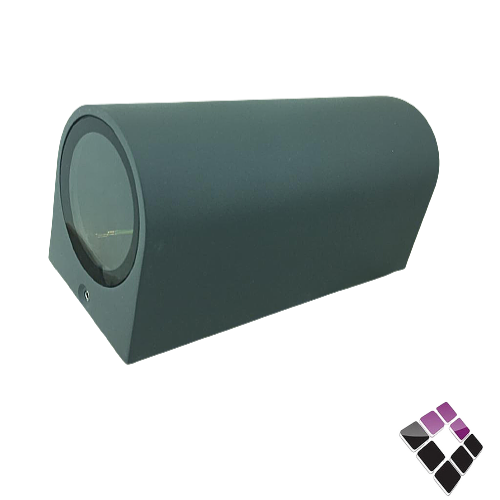 كشاف سور خارجي NEW POWER المنيوم لون رمادي لمبة GU10 موديل دائري إضاءة أعلى +أسفل بدون لمبة  رقم 115008..