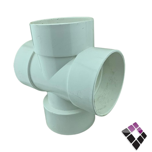 قسام رباعي + عادي UPVC بلاستيك أبيض 3P الخليجية سعودي ضغط 40 مقاس 4" = 114MM