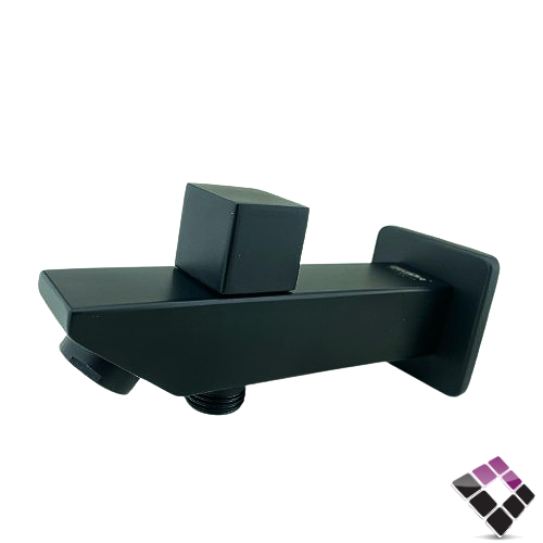 صباب ماء خلاط دفن مخفي 2 مخرج تحويلة برم ZEGOR صيني نحاس مطلي أسود مربع طول 14CM رقم WKC-066YB