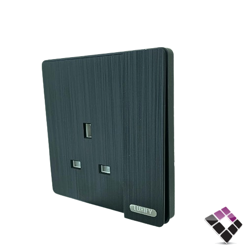 مفتاح مفرد مستقل + فيش 13 أمبيرLUXIFY صيني لون أسود رقم R6405