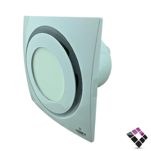 مروحة شفط سقف ديكور LUXIFY ماطور نحاس 8"  20×20 + كشاف LED  بنل 12 وات رقم EF08S