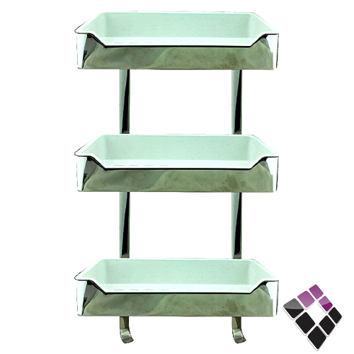 رف حمام مستطيل أستيل + شبك بلاستيك متحرك 3 ادوار لون كروم + أبيض MQ صيني رقم MQ-171...رقم الصنف (37242301)