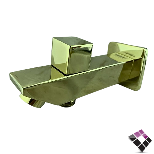 صباب ماء خلاط دفن مخفي 2 مخرج تحويلة برم ZEGOR صيني نحاس مطلي ذهبي مربع طول 14CM رقم WKC-066KG