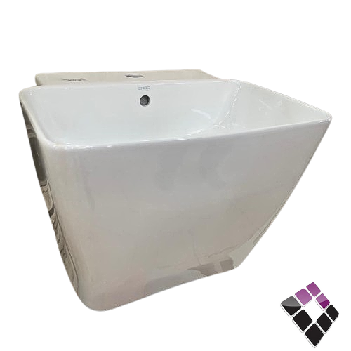 مغسلة خزف معلق EROS هندي موديل ارميدا ARMIDA  مربعة لون أبيض قطعة واحدة