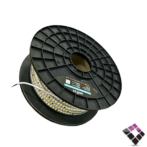 لي زينة LED داخلي خارجي IP65 استريب STRIP عدسة نقاط SMD مباشر بدون ترنس + شريط لاصق HAINZO قص كل 5 سم إضاءة 4000K كريمي 240 لمبة بالمتر 13W يعمل بالدايمر طول 50متر