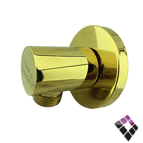 كوع مشبك شطاف + سماعة ديكور دائري للخلاط الدفن المخفي Orient Standard صيني نحاس مطلي ذهبي رقم OS856GOLD