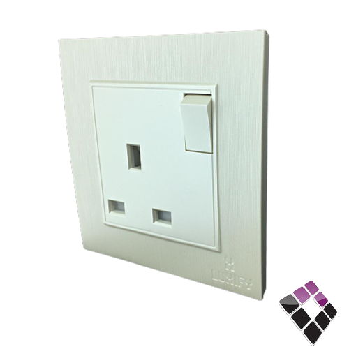 فيش مع مفتاح 13 أمبير مفرد LUXIFY صيني لون لؤلؤي رقم 25000030