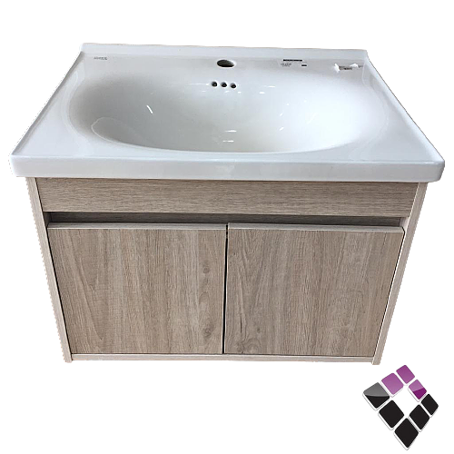 مغسلة دولاب خشب معالج plywood بليوود لون بيج خشبي حوض خزف Orent Standard صيني 60CM + صيدلية + مراية رقم OS2310057