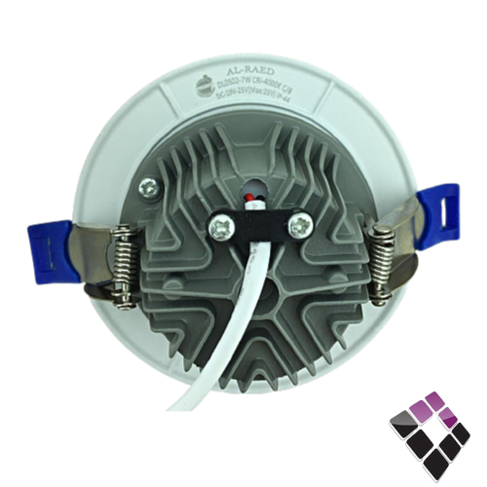 كشاف LED عدسة COB داخلي 2"×7سم AL RAED AL ARABI الرائد سعودي جرم ابيض ثابت إضاءة أبيض 7W