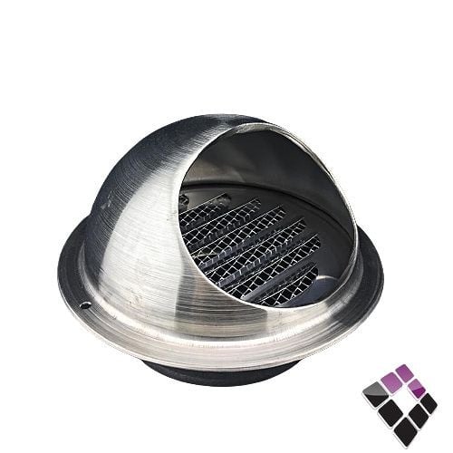 سدة مروحة شفط أستيل لون فضي موديل قبة + شبك ضد الحشرات صيني 4"