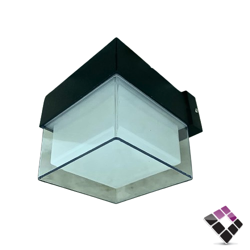 كشاف سور LED خارجي همر HUMMER صيني جرم أسود مربع إضاءة 3000K أصفر 6W رقم HU8888