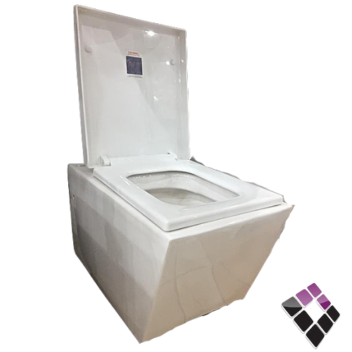 كرسي افرنجي صيني معلق  مربع لون ابيض  PLOTO مقاس 18  PT-6002