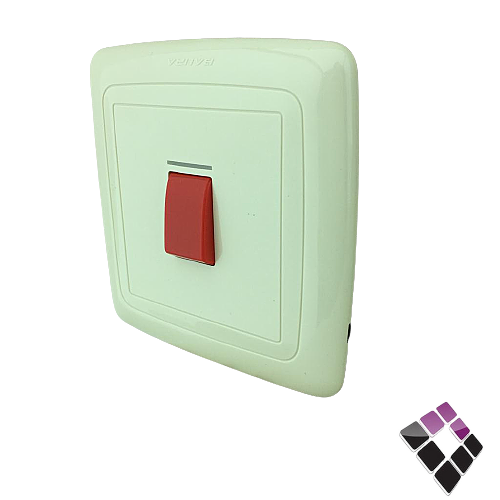 مفتاح مكيف عادي 45 امبير مع لمبة وطباعه 7×7 بحرة BAHRA سعودي بيج جديد***