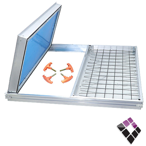 غطاء تفتيش المنيوم ثقيل ربيتال باب ضلفتين عمق 5سم 90×90***