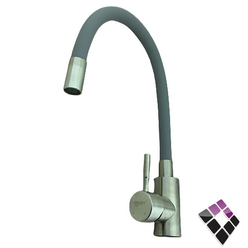 خلاط مجلى واقف 1 حرم ZEGR صيني استيل 304 لون كروم رقبة عالية سلكون لون رمادي رقم EZA4-F090GY