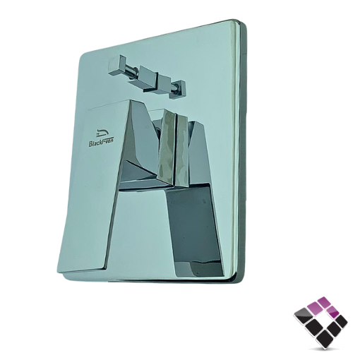 غطاء وجه + مسكة خلاط مخفي BLacl-vcn صيني 2خط مخرجين للماء لون كروم موديل مربع رقم